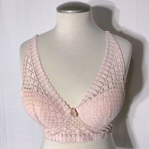 Misi Nude Pink Lace Bralette Bra 32C Coquette Balletcore Fairycore